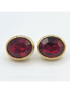 Vintage Ruby Red Earrings #2295